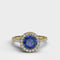 Single Halo 1.95ct Round Cut Sapphire Engagement Ring - 06GG60S